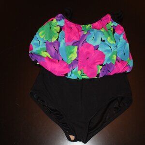 Womens Vinatge Swim/Bathigsuit One Piece Size 12 Floral by Coco Beach